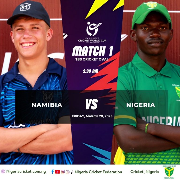 ICC U19 Men’s World Cup Qualifiers:  Nigeria Tackles Top Ranked Namibia on Opening Match