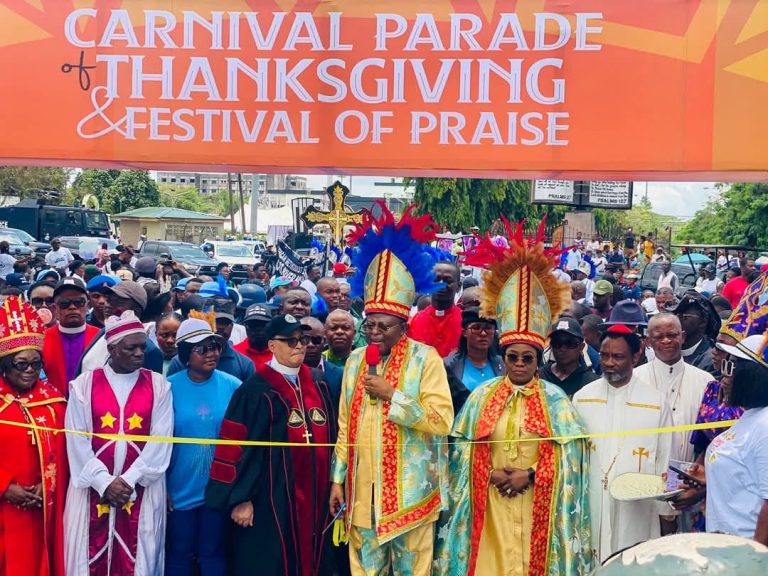 Governor Otu, Wife, Clergymen Lead Parade at “Jesus Carnival”