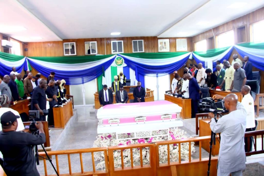 Former First Lady, Lawmakers, Others Pay Tributes to Uduak Akiba at Plenary