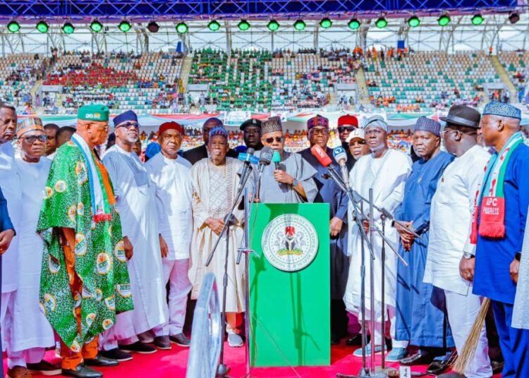 Uyo: President Tinubu Receives Gov. Umo Eno Into APC